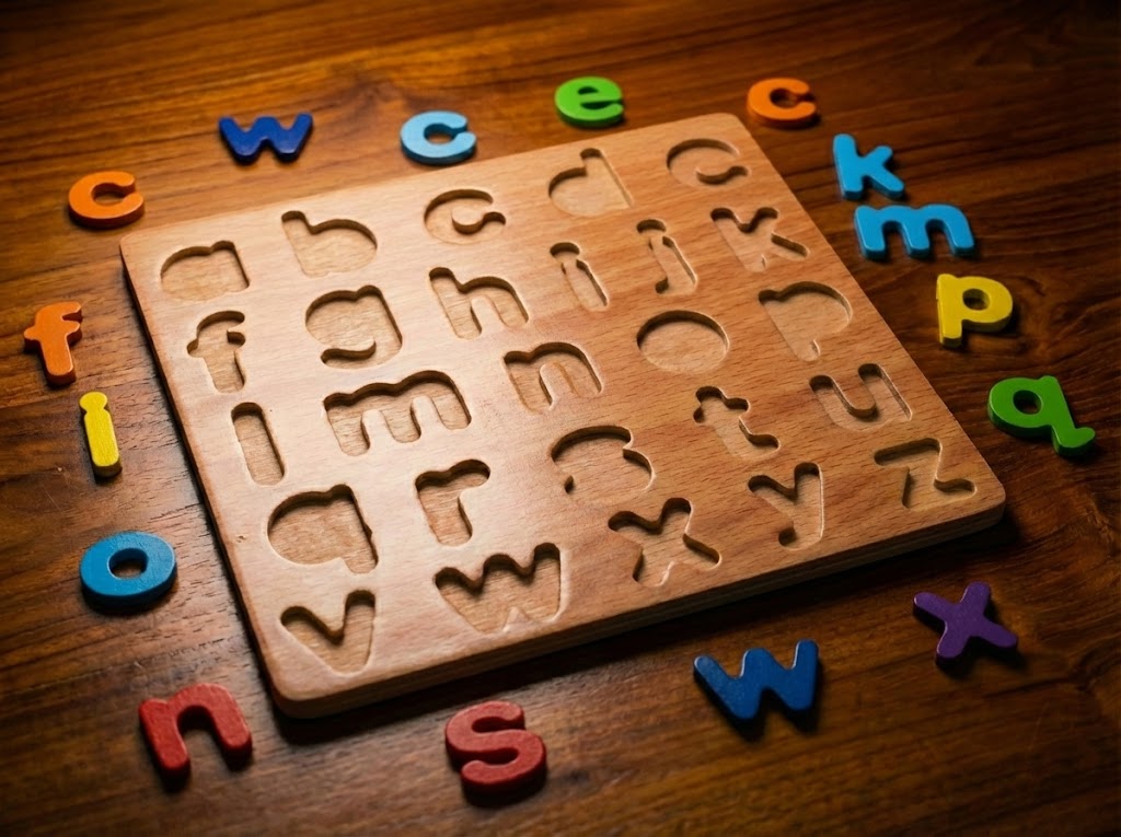 Wooden Small Alphabet Puzzle Board (a–z) – Educational Letter Learning & Speech Therapy Toy