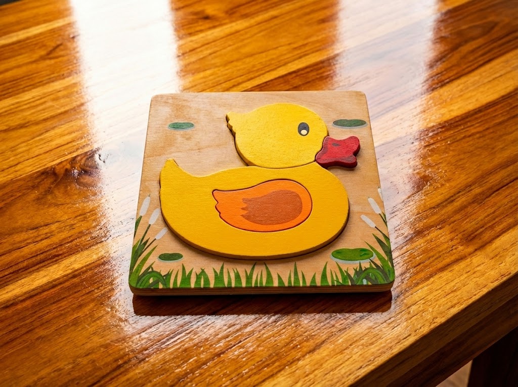 Mini Multi-Piece Wooden Duck Puzzle – Speech Therapy & Early Learning Toy