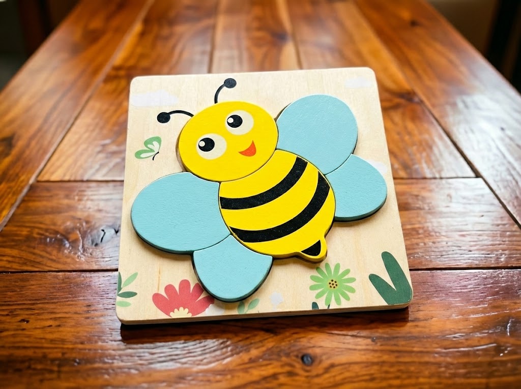 One-Piece Wooden Bee Puzzle – Speech Therapy & Early Learning Toy